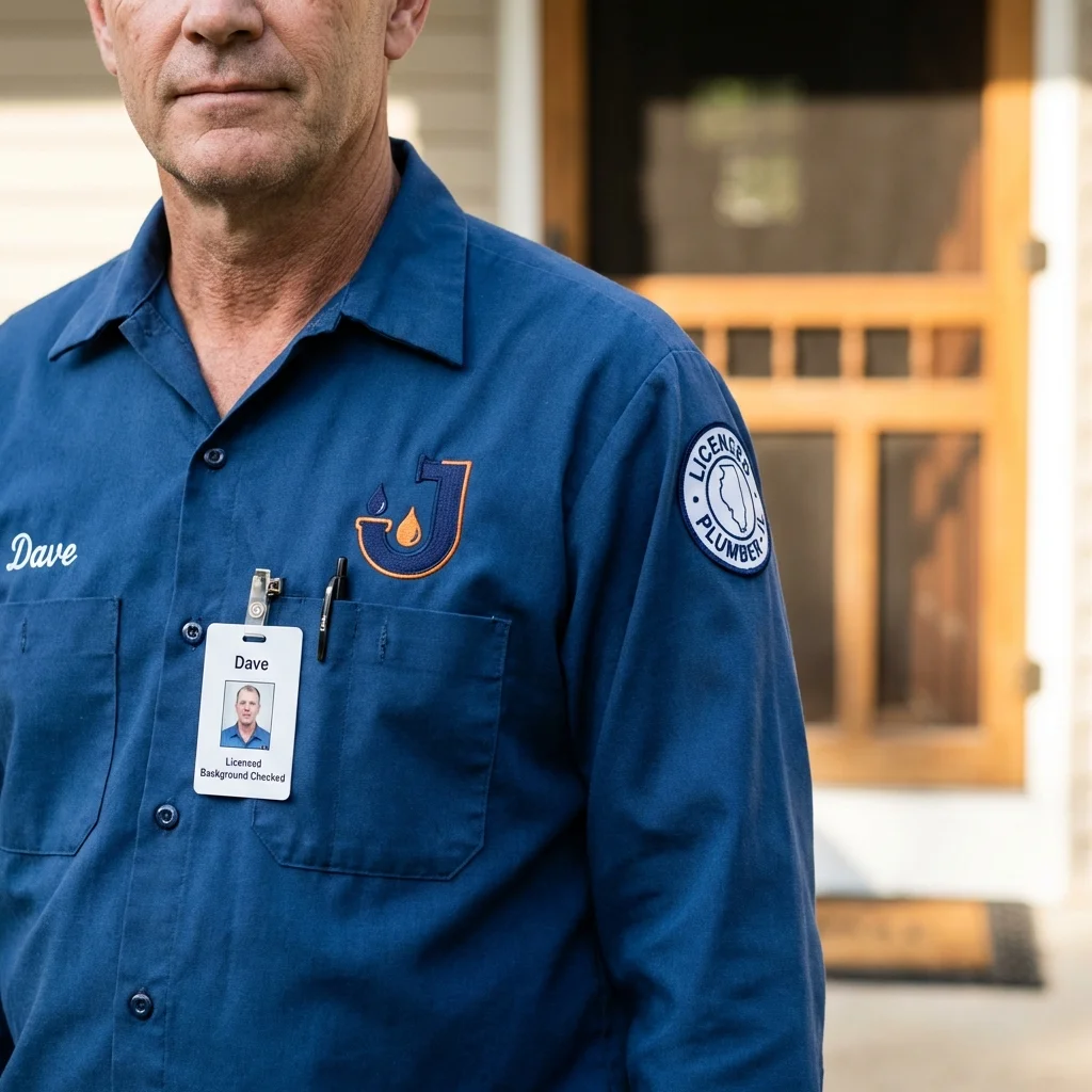 Licensed plumber showing ID badge in Lakehurst, NJ