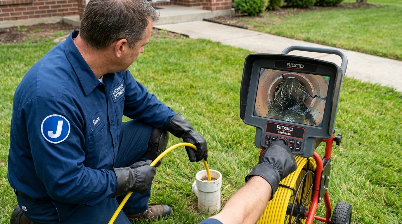 Sewer camera inspection being performed by Johns Plumbing LLC in Lakehurst