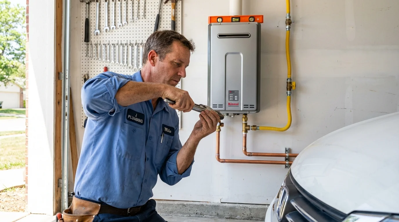 Tankless water heater installation by a Johns Plumbing LLC plumber in Lakehurst